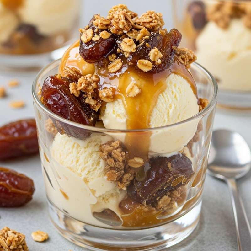 Date Caramel Vanilla Sundae