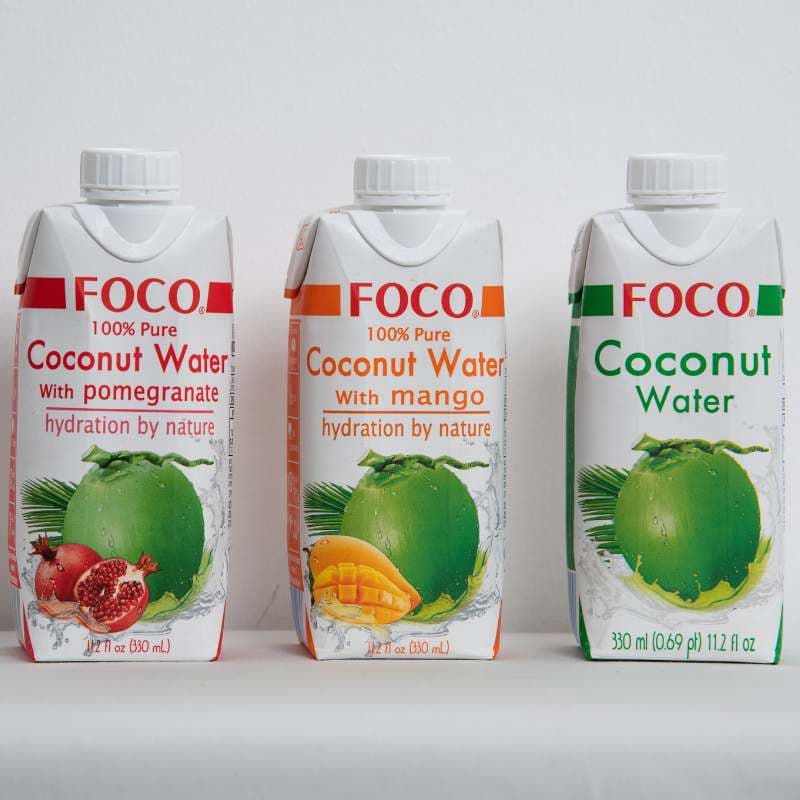 FOCO 100% Pure Coconut Water - 3 Variety Pack