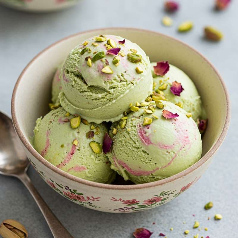 Pistachio Rose Triple Scoop
